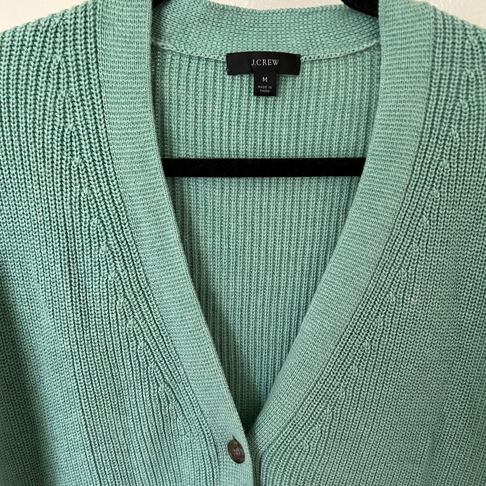 J. Crew V-neck Cotton-Blend Cardigan Sweater - Picture 2 of 6